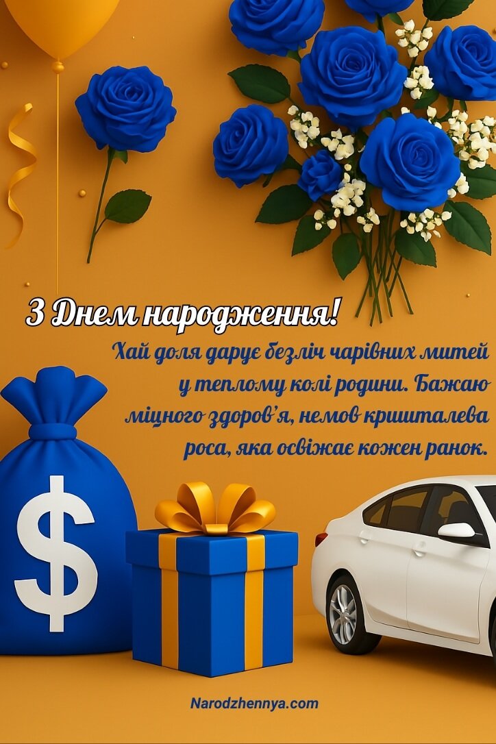 Вітання з днем народження для мужчини