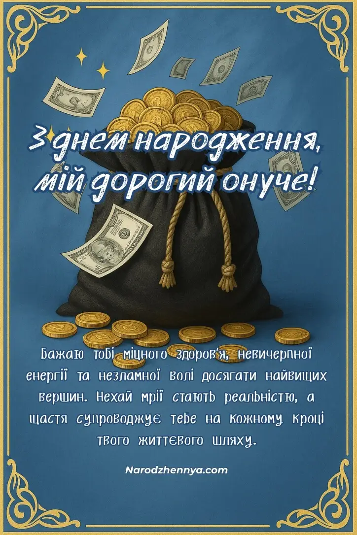 День народження онука — привітальна листівка