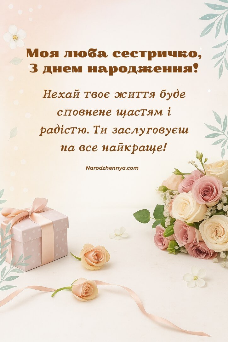 З днем народження сестричко — Привітання сестрі з днем народження