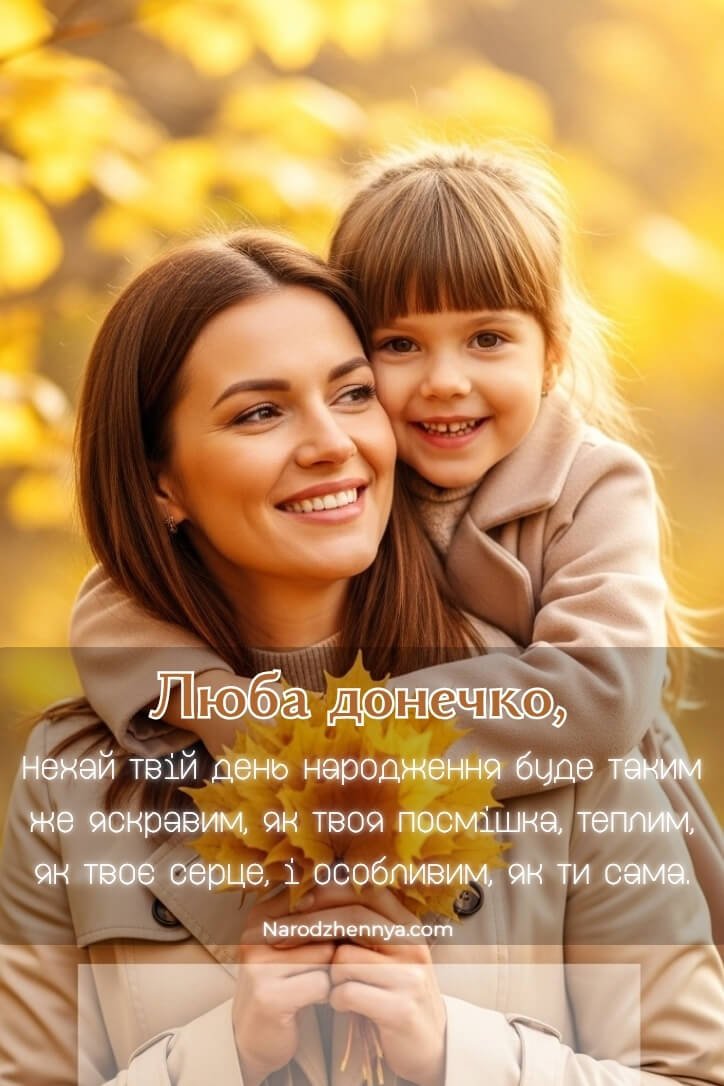 Вітання з днем народження для донечки у листівках