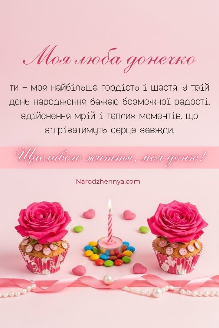 З днем народження доньці з привітаннями