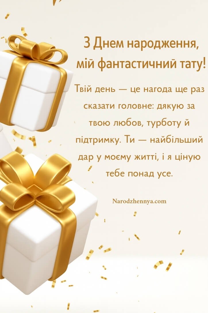 Привітання з Днем Народження Тата своїми словами