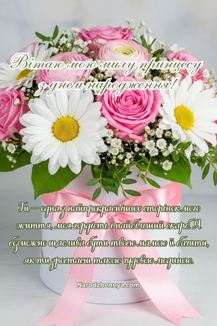 Привітання з днем народження доньки від люблячої мами