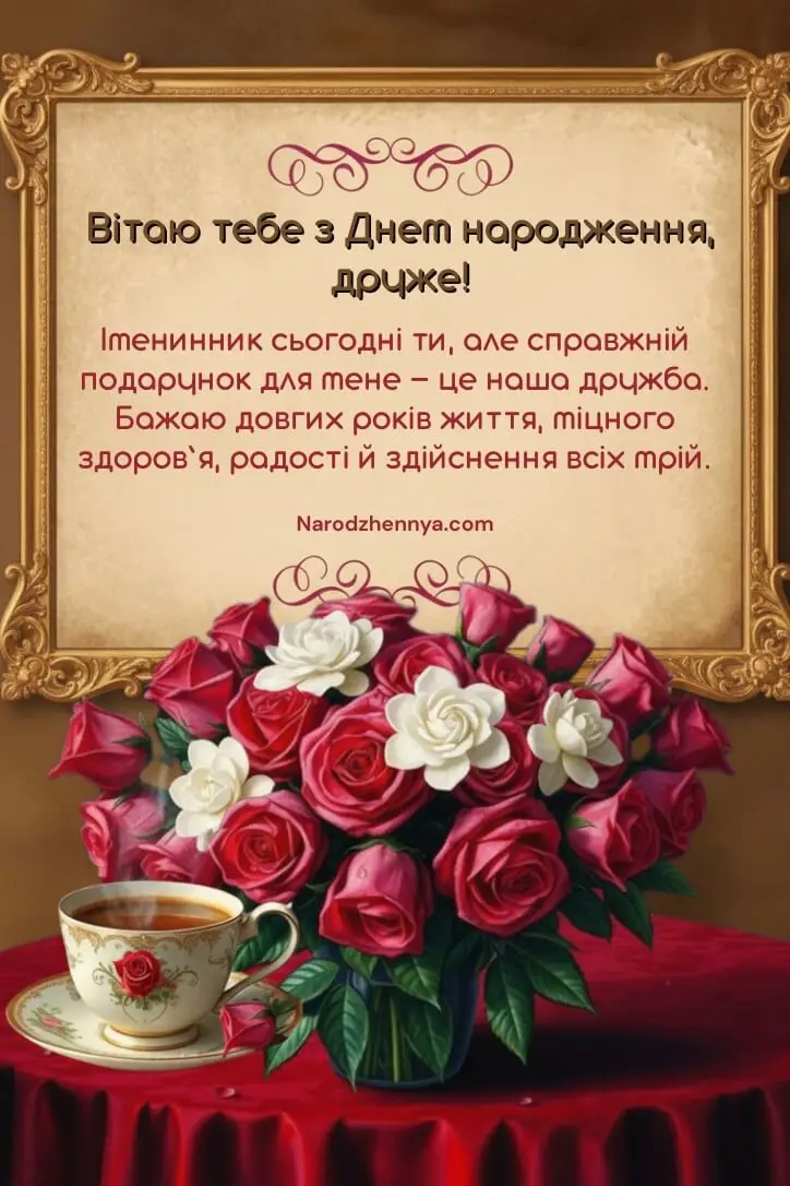 З днем ​​народження, друже, гарна листівка