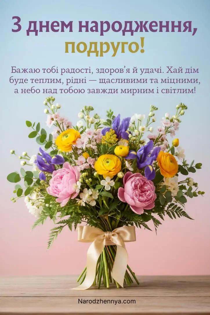 Ніжні привітання з днем ​​народження подрузі