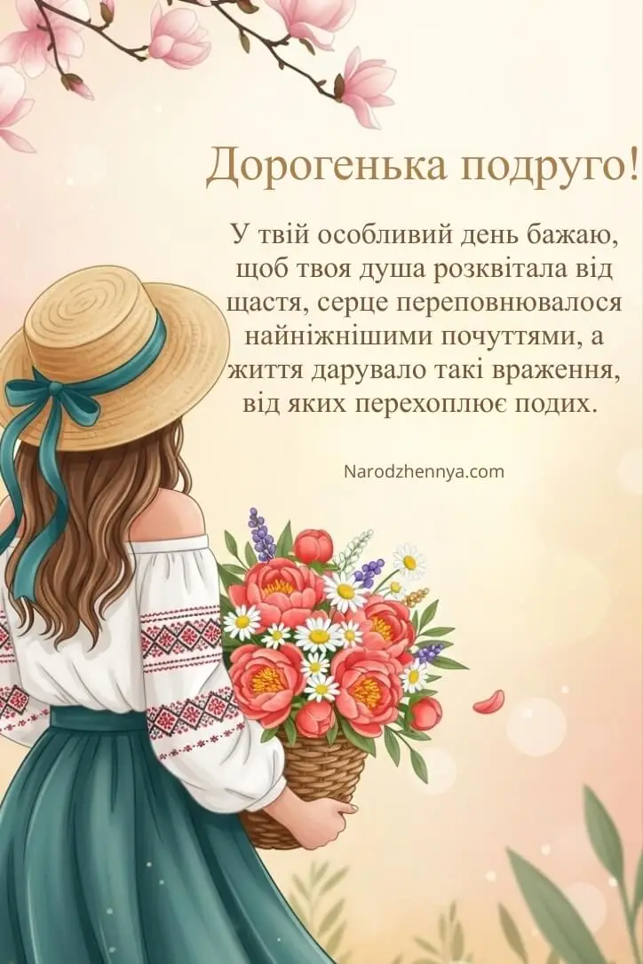 Зворушливі привітання з днем народження подрузі